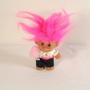 Russ Troll Doll Pink Hair 3" Heart Pillow Tuxedo Tux Formal Ring Bearer Wedding